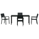 Set da Pranzo per Giardino 5 pcs Nero