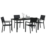 Set da Pranzo per Giardino 5 pcs Nero