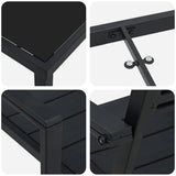 Set da Pranzo per Giardino 9 pcs Nero