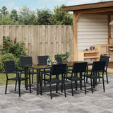 Set da Pranzo per Giardino 9 pcs Nero