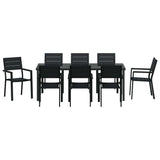 Set da Pranzo per Giardino 9 pcs Nero