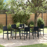 Set da Pranzo per Giardino 7 pcs Nero