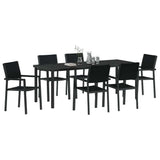 Set da Pranzo per Giardino 7 pcs Nero