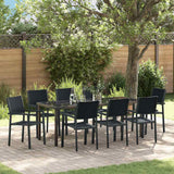 Set da Pranzo per Giardino 9 pcs Nero
