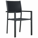 Set da Pranzo per Giardino 9 pcs Nero