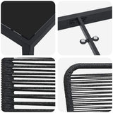 Set da Pranzo per Giardino 5 pcs Nero