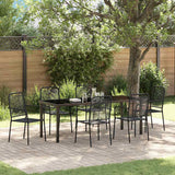 Set da Pranzo per Giardino 7 pcs Nero
