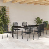 Set da Pranzo per Giardino 7 pcs Nero