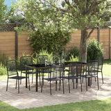 Set da Pranzo per Giardino 9 pcs Nero