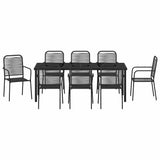 Set da Pranzo per Giardino 9 pcs Nero