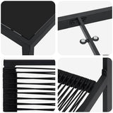 Set da Pranzo per Giardino 5 pcs Nero