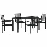 Set da Pranzo per Giardino 5 pcs Nero