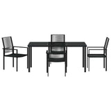 Set da Pranzo per Giardino 5 pcs Nero