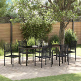 Set da Pranzo per Giardino 7 pcs Nero
