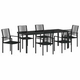 Set da Pranzo per Giardino 7 pcs Nero