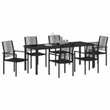 Set da Pranzo per Giardino 7 pcs Nero