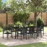 Set da Pranzo per Giardino 9 pcs Nero