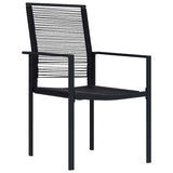 Set da Pranzo per Giardino 9 pcs Nero