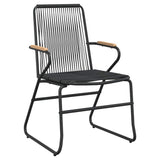 Set da Pranzo per Giardino 5 pcs Nero