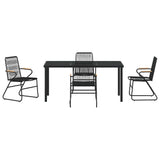 Set da Pranzo per Giardino 5 pcs Nero