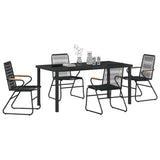 Set da Pranzo per Giardino 5 pcs Nero