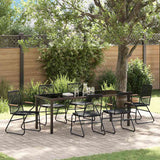Set da Pranzo per Giardino 7 pcs Nero