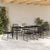 Set da Pranzo per Giardino 7 pcs Nero