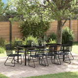 Set da Pranzo per Giardino 9 pcs Nero