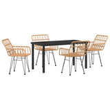 Set da Pranzo per Giardino 5 pcs Marrone