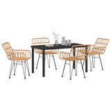 Set da Pranzo per Giardino 5 pcs Marrone
