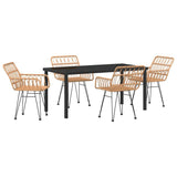 Set da Pranzo per Giardino 5 pcs Marrone