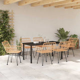 Set da Pranzo per Giardino 7 pcs Marrone