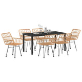 Set da Pranzo per Giardino 7 pcs Marrone