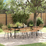 Set da Pranzo per Giardino 7 pcs Marrone