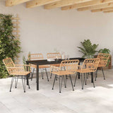 Set da Pranzo per Giardino 7 pcs Marrone