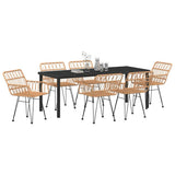 Set da Pranzo per Giardino 7 pcs Marrone