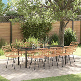 Set da Pranzo per Giardino 9 pcs Marrone