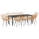 Set da Pranzo per Giardino 9 pcs Marrone