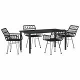 Set da Pranzo per Giardino 5 pcs Nero