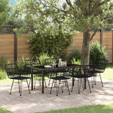 Set da Pranzo per Giardino 7 pcs Nero