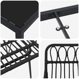 Set da Pranzo per Giardino 7 pcs Nero