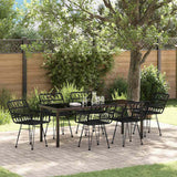 Set da Pranzo per Giardino 7 pcs Nero