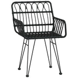 Set da Pranzo per Giardino 7 pcs Nero