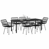 Set da Pranzo per Giardino 7 pcs Nero
