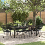 Set da Pranzo per Giardino 9 pcs Nero