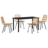 Set da Pranzo per Giardino 5 pcs Marrone