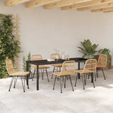 Set da Pranzo per Giardino 7 pcs Marrone