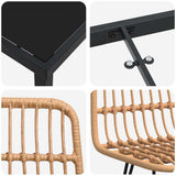 Set da Pranzo per Giardino 9 pcs Marrone