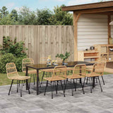 Set da Pranzo per Giardino 9 pcs Marrone