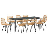 Set da Pranzo per Giardino 9 pcs Marrone